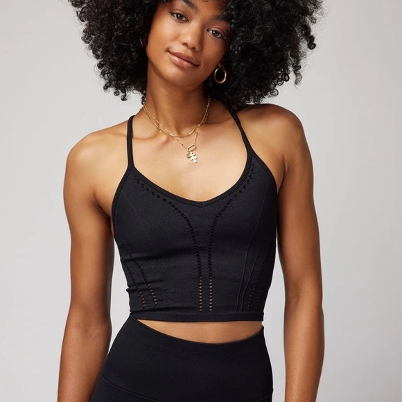 Black Spiritual Gangster Thea Seamless Crop Tank - Picture 1 of 16